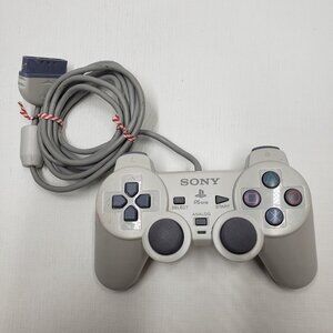 Sony SCPH-110  PlayStation 1 PS1 OEM Controller White Dual Shock Analog Wired